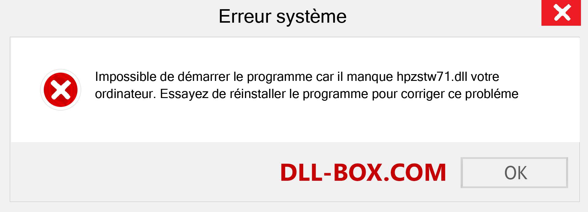 Le fichier hpzstw71.dll est manquant ?. Télécharger pour Windows 7, 8, 10 - Correction de l'erreur manquante hpzstw71 dll sur Windows, photos, images