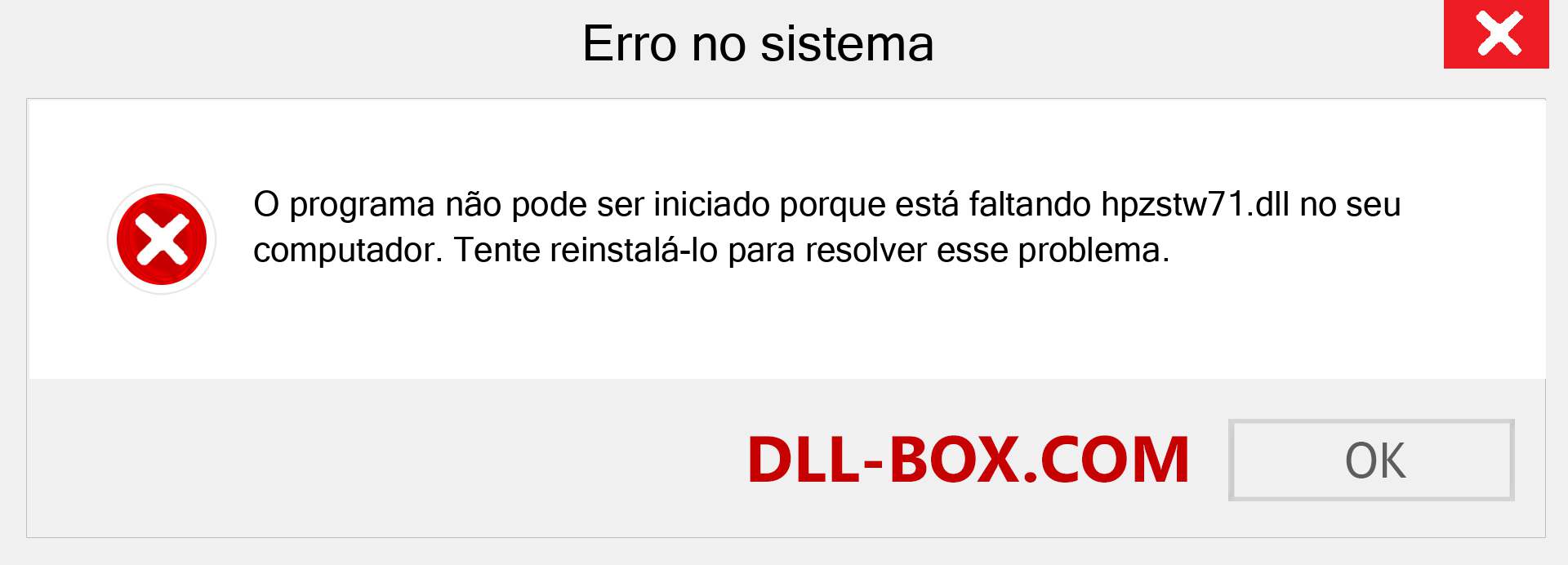 Arquivo hpzstw71.dll ausente ?. Download para Windows 7, 8, 10 - Correção de erro ausente hpzstw71 dll no Windows, fotos, imagens